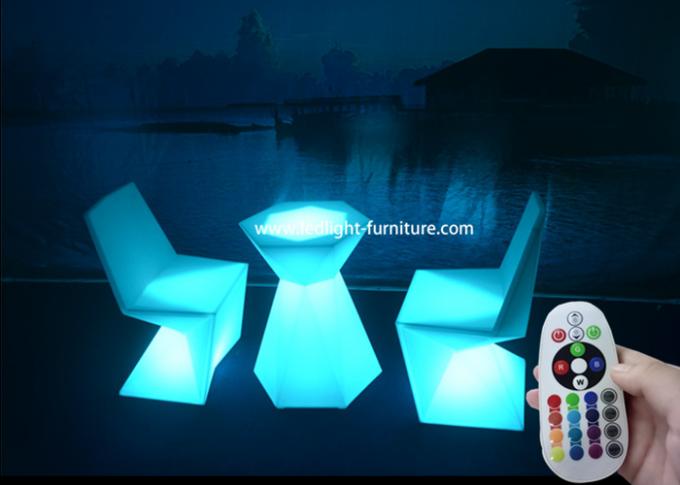 막대기를 위한 다이아몬드에 의하여 형성되는 로비 LED 빛 가구, 지도된 의자 및 테이블