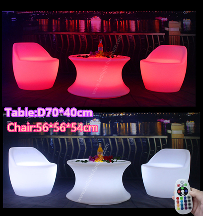 재충전용 RGB 빛으로 차리는 분명히된 가구 유형 LED 커피용 탁자