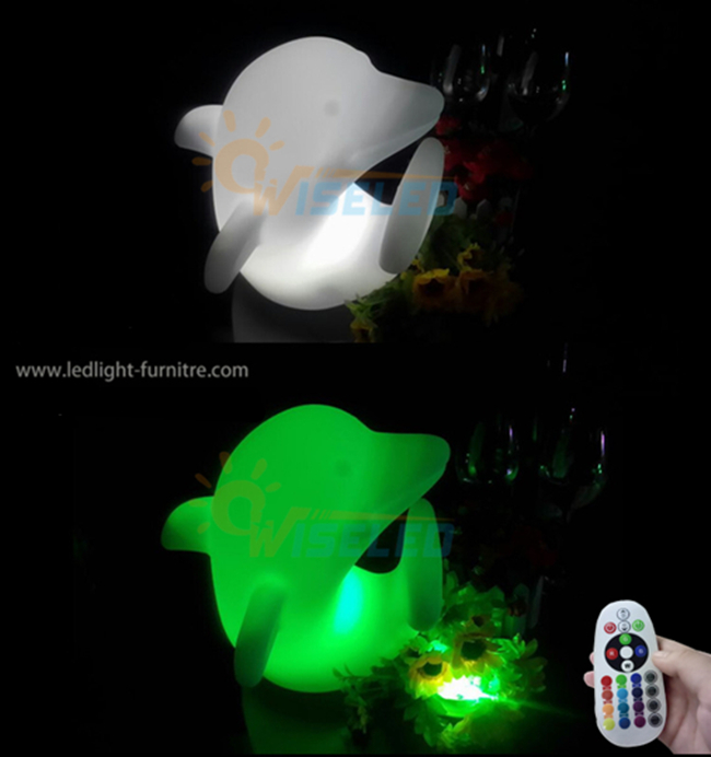 귀여운 다채로운 휴일 돌고래 밤 빛 테이블 램프는 방을 위한 생산을 주목합니다