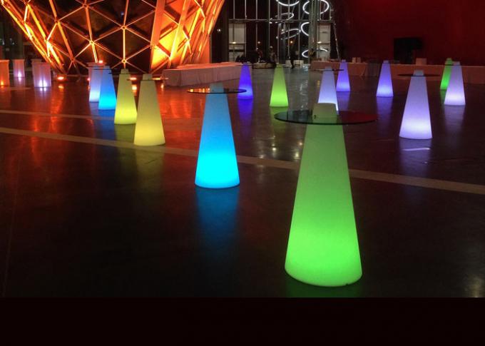 유리제 정상 LED 탁자 최고 서 있는 젠체하는 사람 막대기 클럽 사용을 바꾸는 색깔