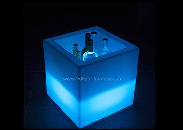 중국 병 전시를 위한 재충전용 폴리에틸렌 LED 입방체 빛 40cm 얼음 양동이 냉각기 협력 업체