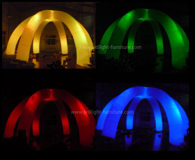 상업적인 쇼를 위해 주문을 받아서 만들어지는 7개의 색깔 6 다리 아치 문 팽창식 LED 빛