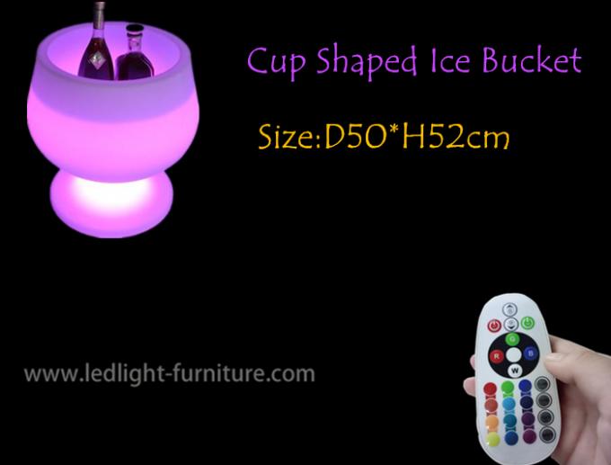 받침 달린 컵 컵은 LED 얼음 양동이를 형성하고/병 홀더를 위한 포도주 물통을 불이 켜집니다