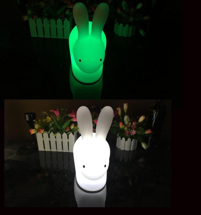 귀여운 토끼 모양 LED 밤 빛, 백색 토끼 램프 16 색깔 변화