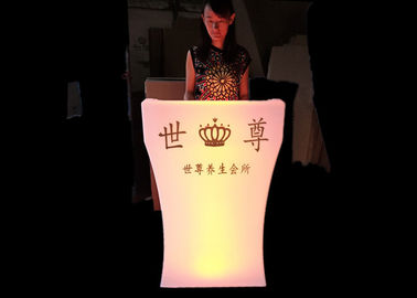 중국 밤 전시회를 위해 변화하는 주문을 받아서 만들어진 로고 인쇄 LED 접수처 색깔 협력 업체