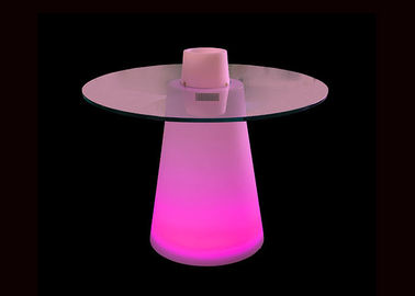 중국 유리제 정상 LED 탁자 최고 서 있는 젠체하는 사람 막대기 클럽 사용을 바꾸는 색깔 협력 업체